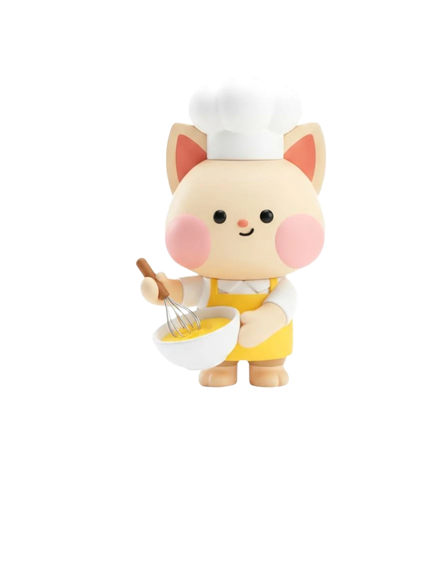喵小甜动作:认真搅拌